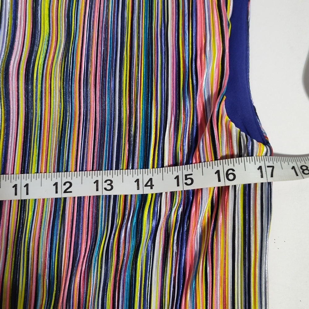 DKNY Colorful Striped Knee Length Dress Missing Belt Size 10 - Picture 10 of 11